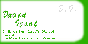 david izsof business card